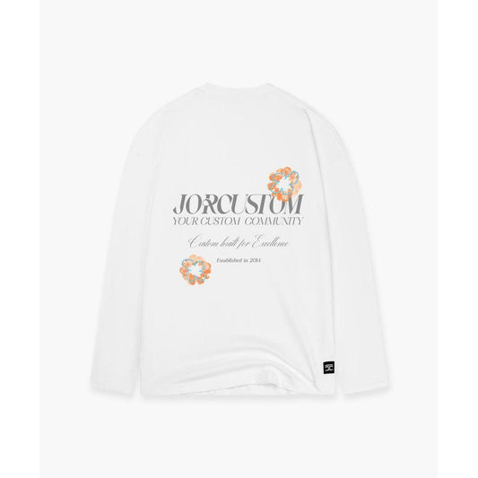 Flowers Longsleeve T-Shirt White-Jorcustom-Mansion Clothing