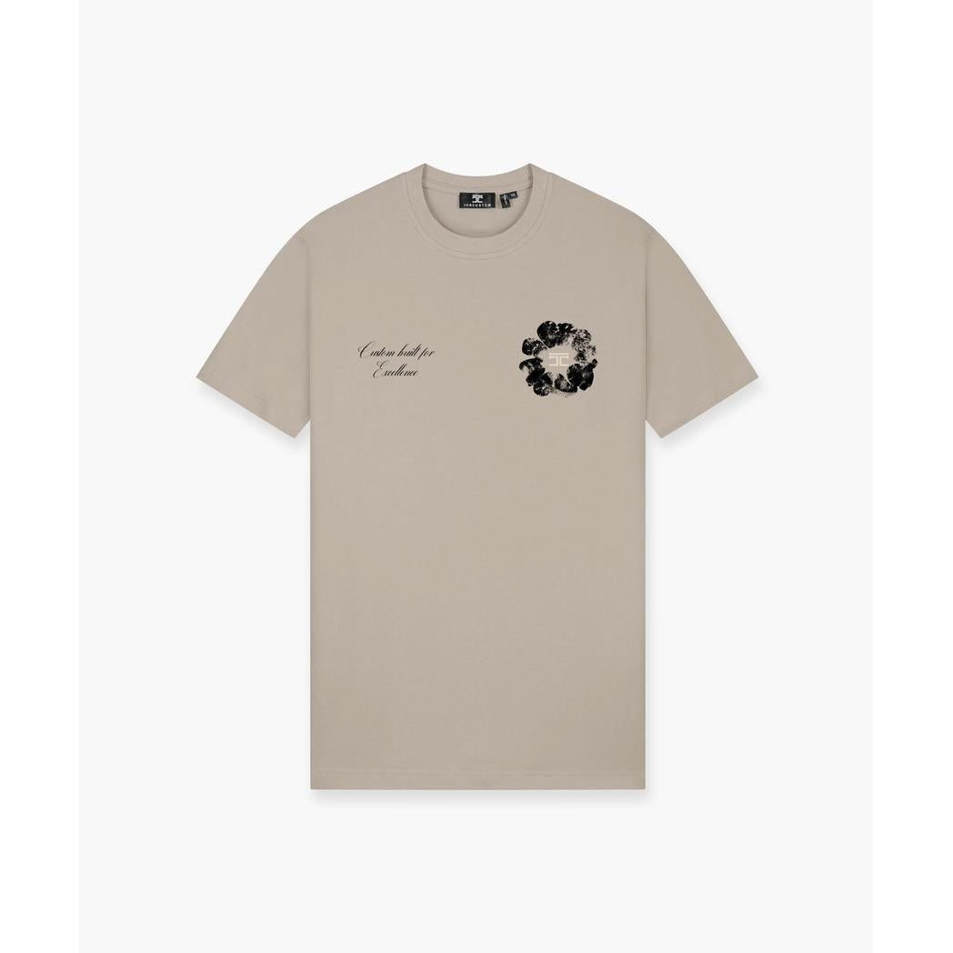 Flowers Slim Fit T-Shirt Taupe-Jorcustom-Mansion Clothing