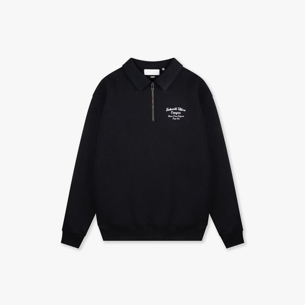 Fraternite Half Zip Sweater Vintage Black-CROYEZ-Mansion Clothing