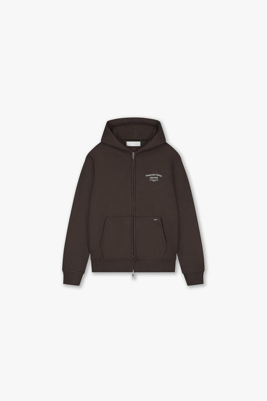 Fraternité Ultime Zip Hoodie Dark Brown-Croyez-Mansion Clothing