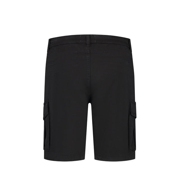 Garment Dye Cargo Shorts - Black-Pure Path-Mansion Clothing