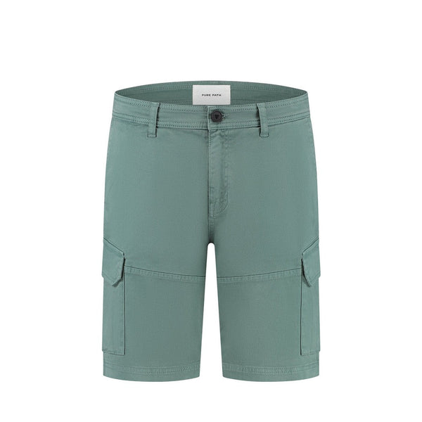 Garment Dye Cargo Shorts - Faded Green