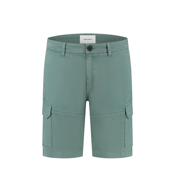 Garment Dye Cargo Shorts - Faded Green-Pure Path-Mansion Clothing