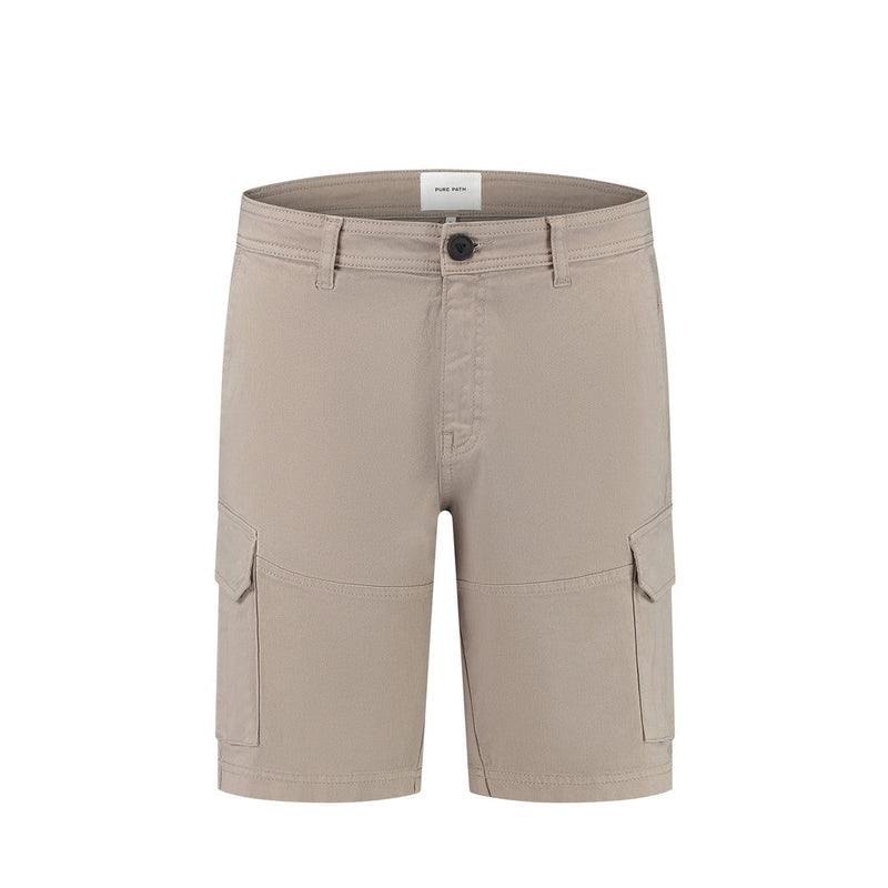Garment Dye Cargo Shorts - Taupe-Pure Path-Mansion Clothing