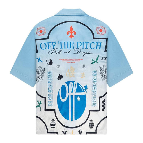 Global Satin Shirt White/Blue-OFF THE PITCH-Mansion Clothing