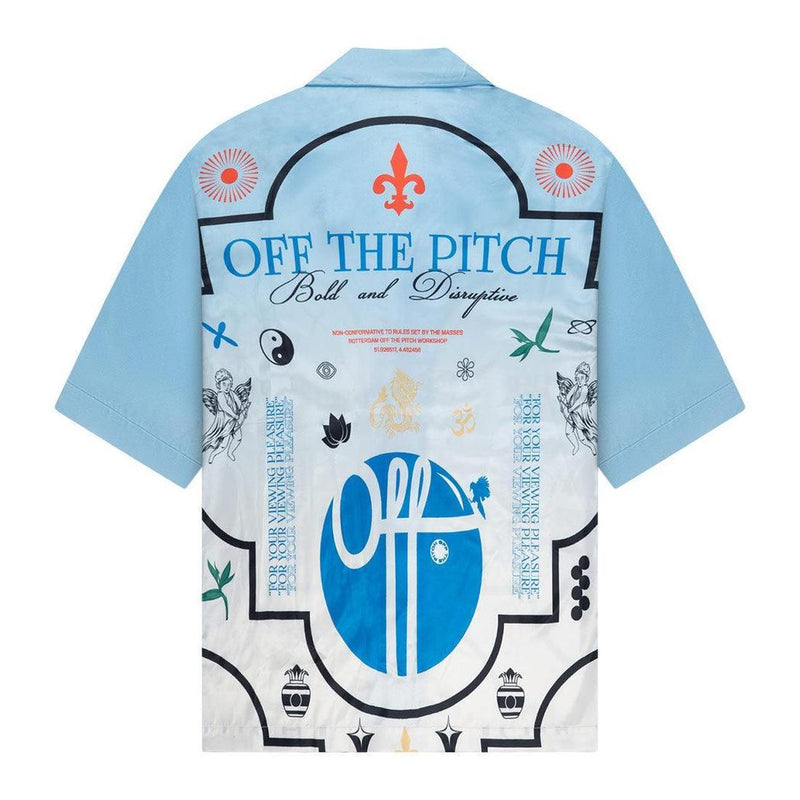 Global Satin Shirt White/Blue