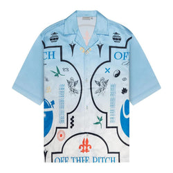Global Satin Shirt White/Blue