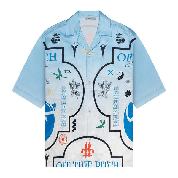 Global Satin Shirt White/Blue-OFF THE PITCH-Mansion Clothing