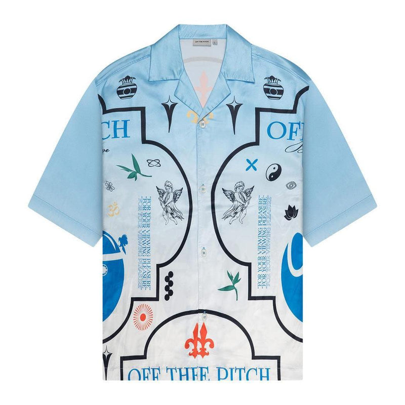 Global Satin Shirt White/Blue