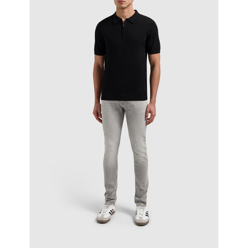 Half-zip Knitwear Polo Black-Pure Path-Mansion Clothing
