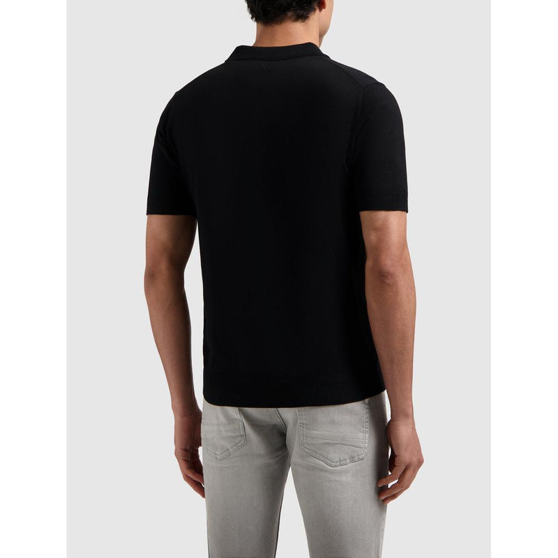 Half-zip Knitwear Polo Black-Pure Path-Mansion Clothing