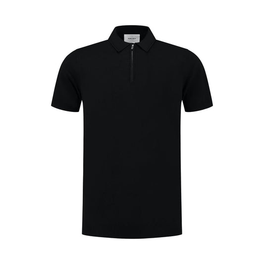 Half-zip Knitwear Polo Black-Pure Path-Mansion Clothing