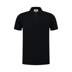Half-zip Knitwear Polo Black-Pure Path-Mansion Clothing