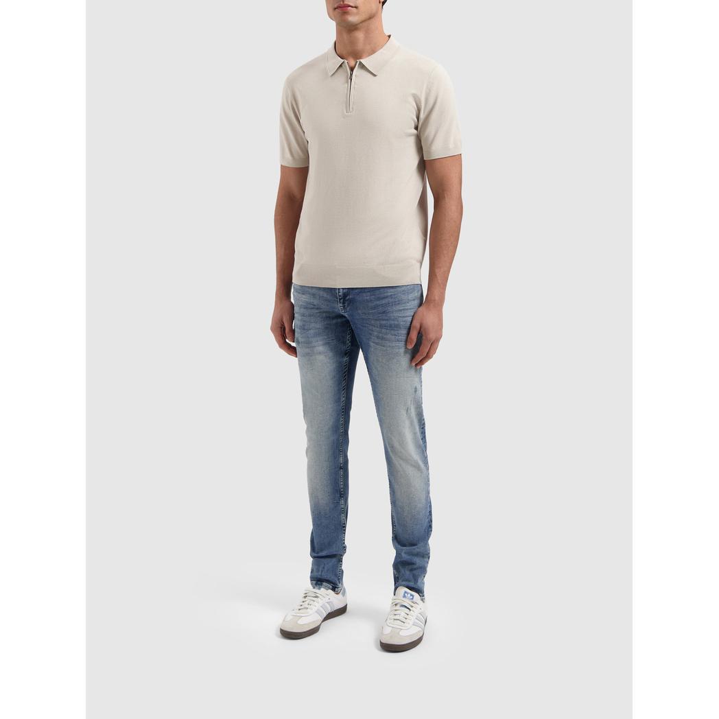Half-zip Knitwear Polo Sand-Pure Path-Mansion Clothing