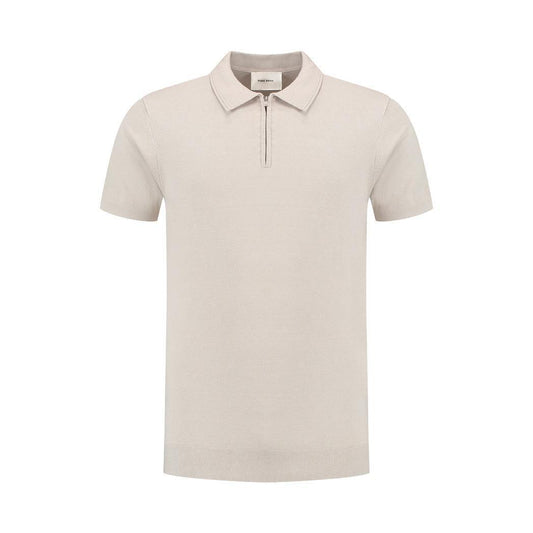 Half-zip Knitwear Polo Sand-Pure Path-Mansion Clothing