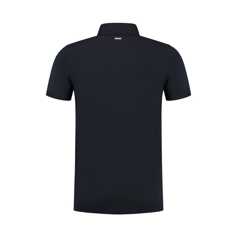 Halfzip Knitwear Polo - Navy-Pure Path-Mansion Clothing