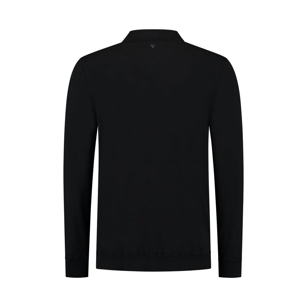 Halfzip Polo Knitwear Black-Pure Path-Mansion Clothing