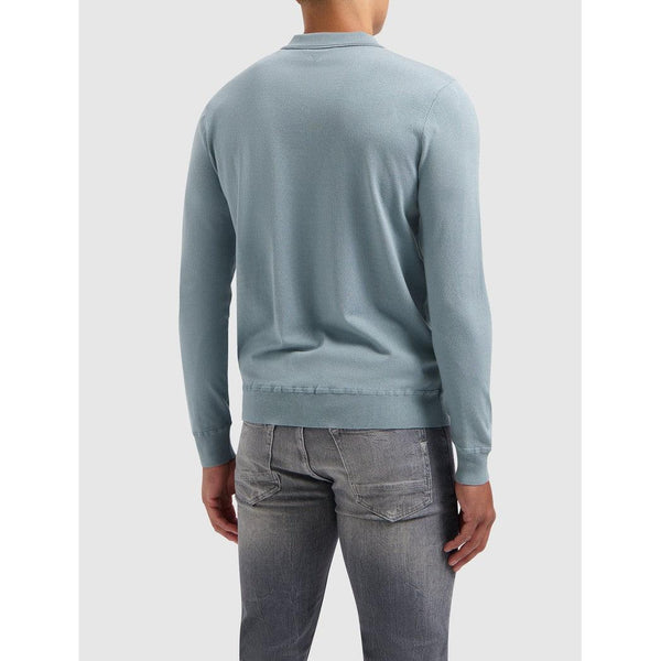 Halfzip Polo Knitwear Blue Grey
