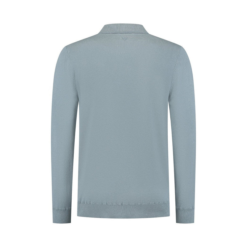 Halfzip Polo Knitwear Blue Grey
