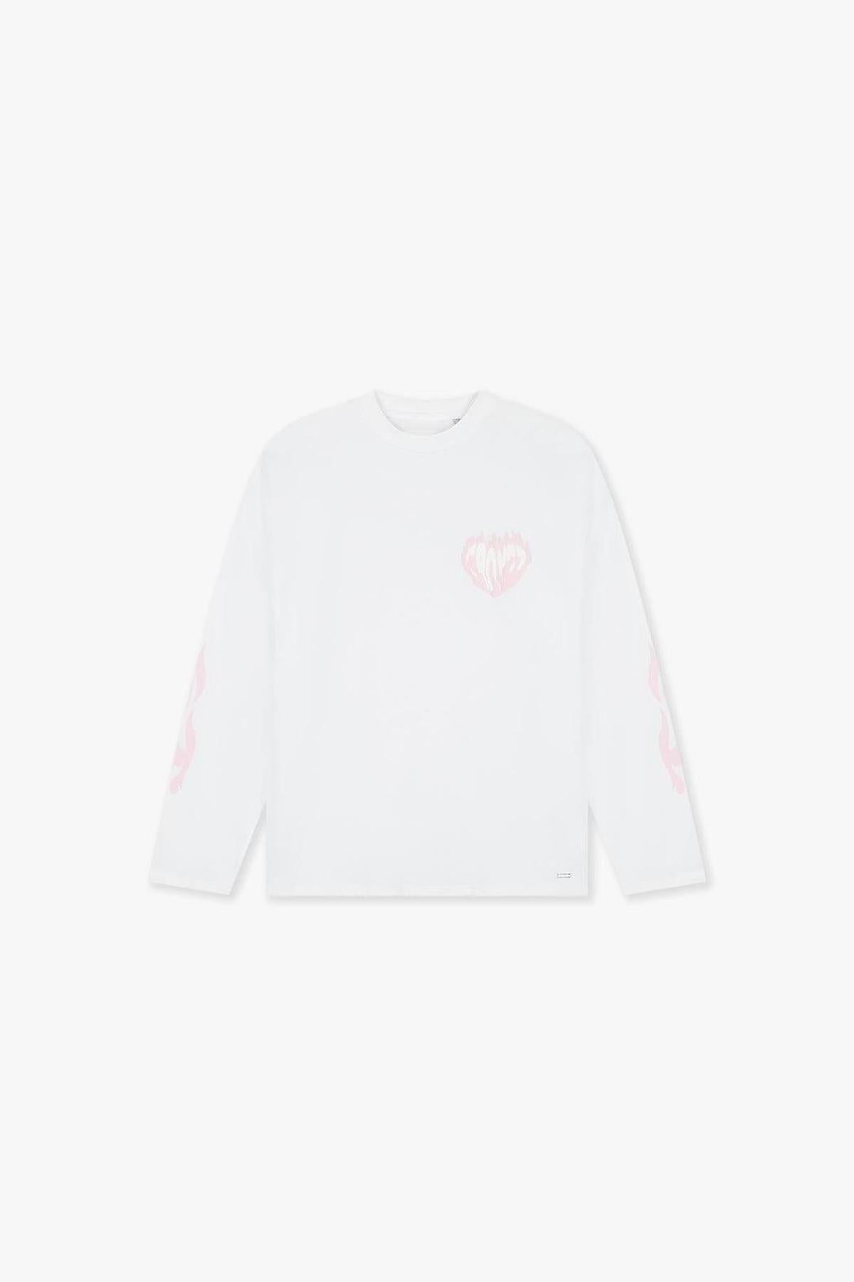 Heart On Fire Longsleeve White/Pink