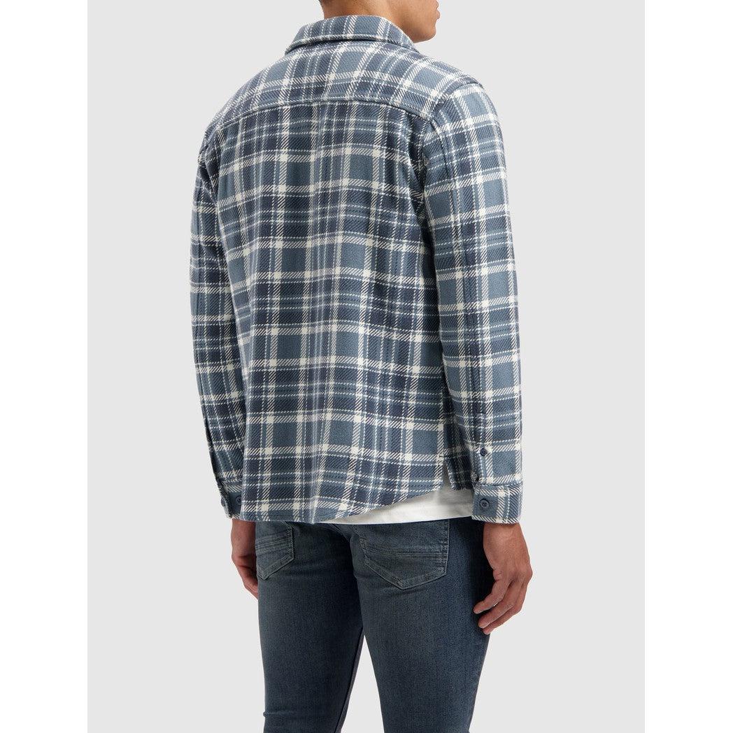 Heavy Twill Checked Shirt Blue