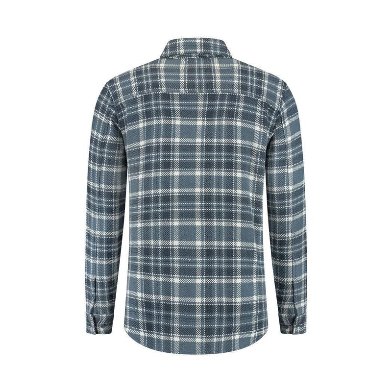 Heavy Twill Checked Shirt Blue