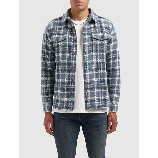 Heavy Twill Checked Shirt Blue