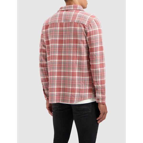 Heavy Twill Checked Shirt Dark Peach-Pure Path-Mansion Clothing