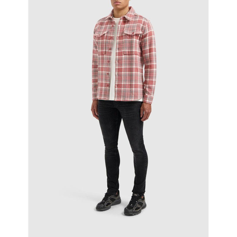 Heavy Twill Checked Shirt Dark Peach-Pure Path-Mansion Clothing
