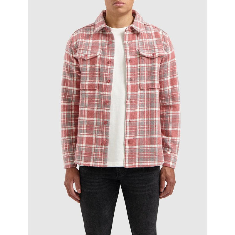Heavy Twill Checked Shirt Dark Peach-Pure Path-Mansion Clothing