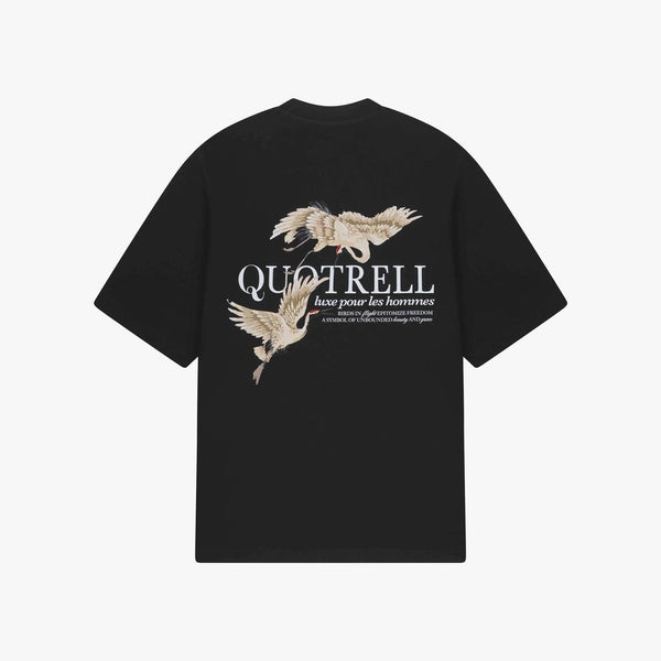 Heron T-shirt BLACK/WHITE-Quotrell-Mansion Clothing