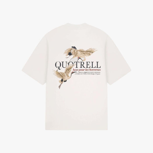 Heron T-shirt OFF WHITE/RED-Quotrell-Mansion Clothing