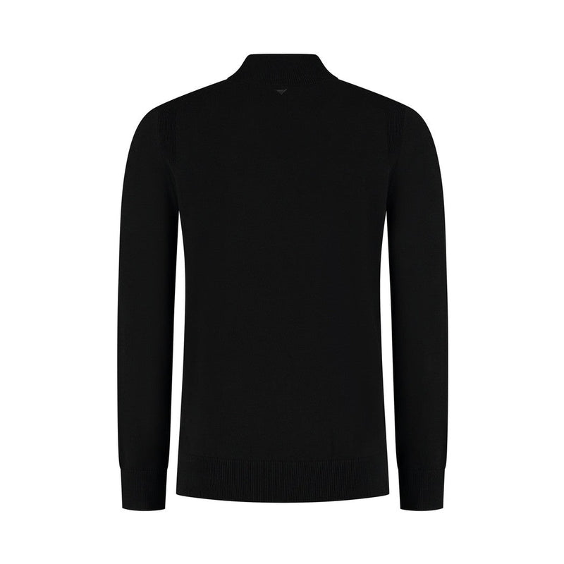 Hidden Halfzip Knitwear Black-Pure Path-Mansion Clothing