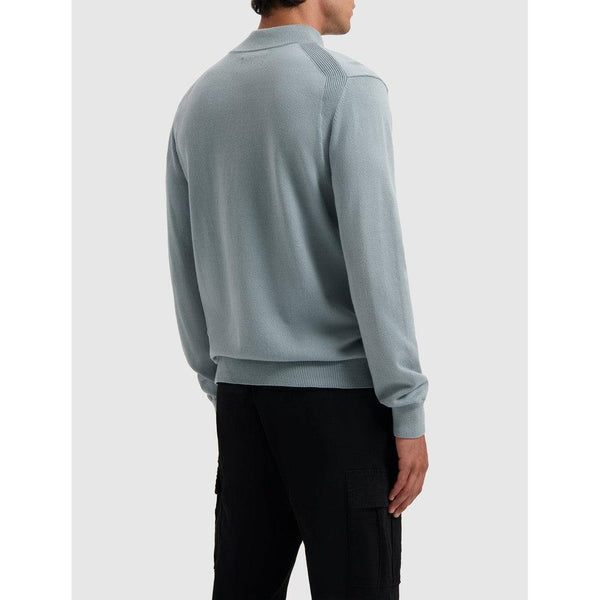 Hidden Halfzip Knitwear Blue Grey