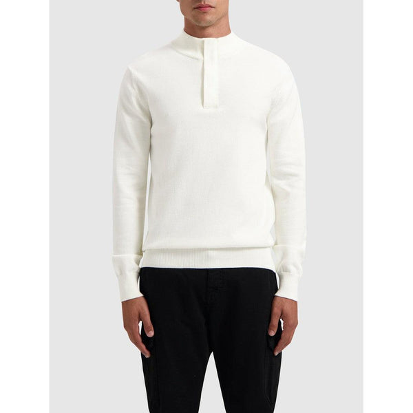 Hidden Halfzip Knitwear Off White