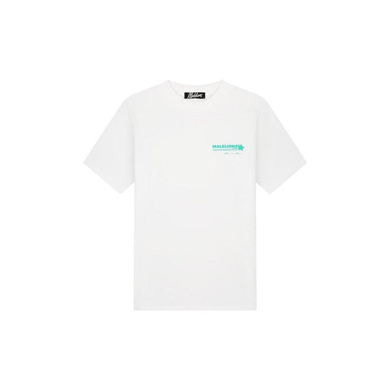 Hotel T-shirt White/Turquoise-Malelions-Mansion Clothing