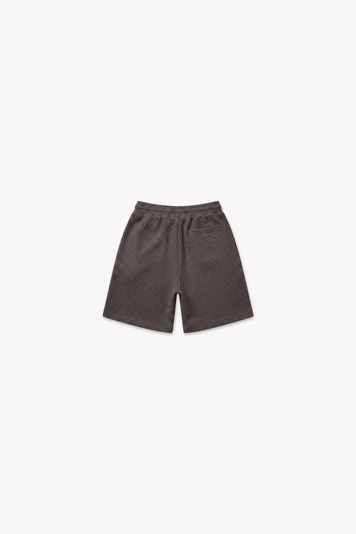 Initial Waffle Shorts Washed Brown