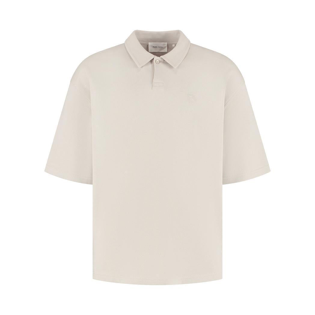 Initials Polo Sweater Sand-Pure Path-Mansion Clothing