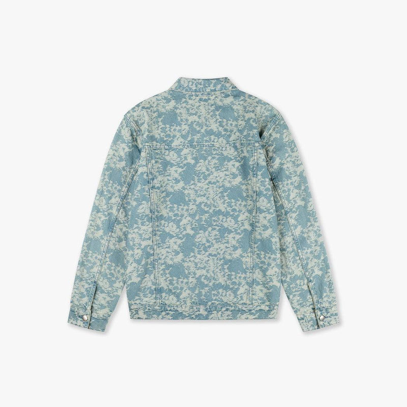 Jacquard Camo Denim Jacket Light Blue
