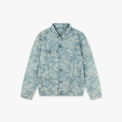 Jacquard Camo Denim Jacket Light Blue
