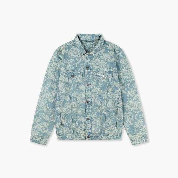 Jacquard Camo Denim Jacket Light Blue-Croyez-Mansion Clothing