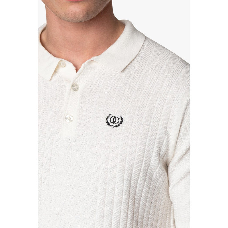 Jay Knitted Polo Off White/Black-Quotrell-Mansion Clothing