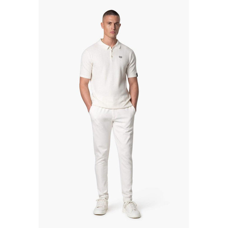 Jay Knitted Polo Off White/Black-Quotrell-Mansion Clothing