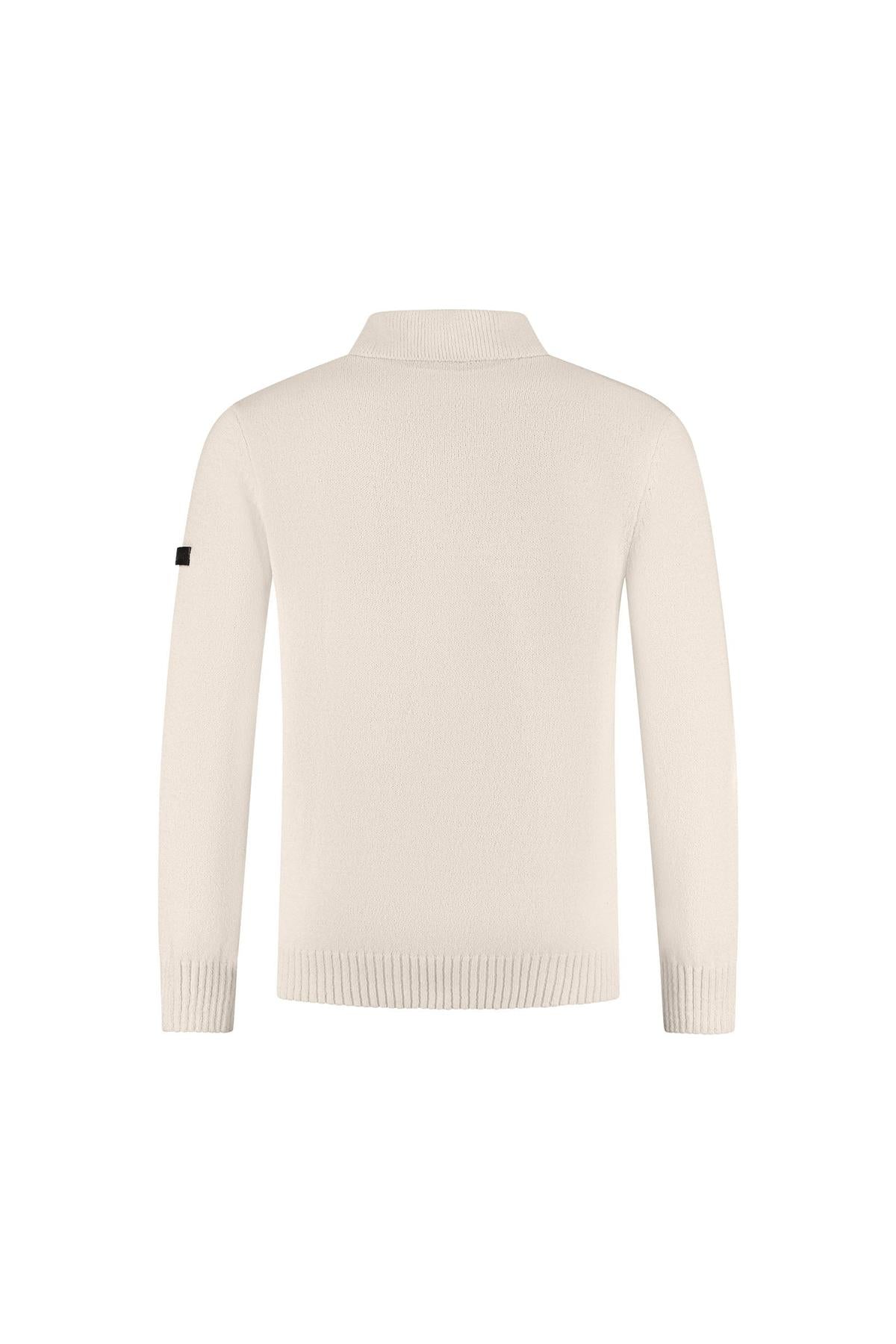 Knitted Bouclé Longsleeve Polo Off-White-Malelions Premium-Mansion Clothing
