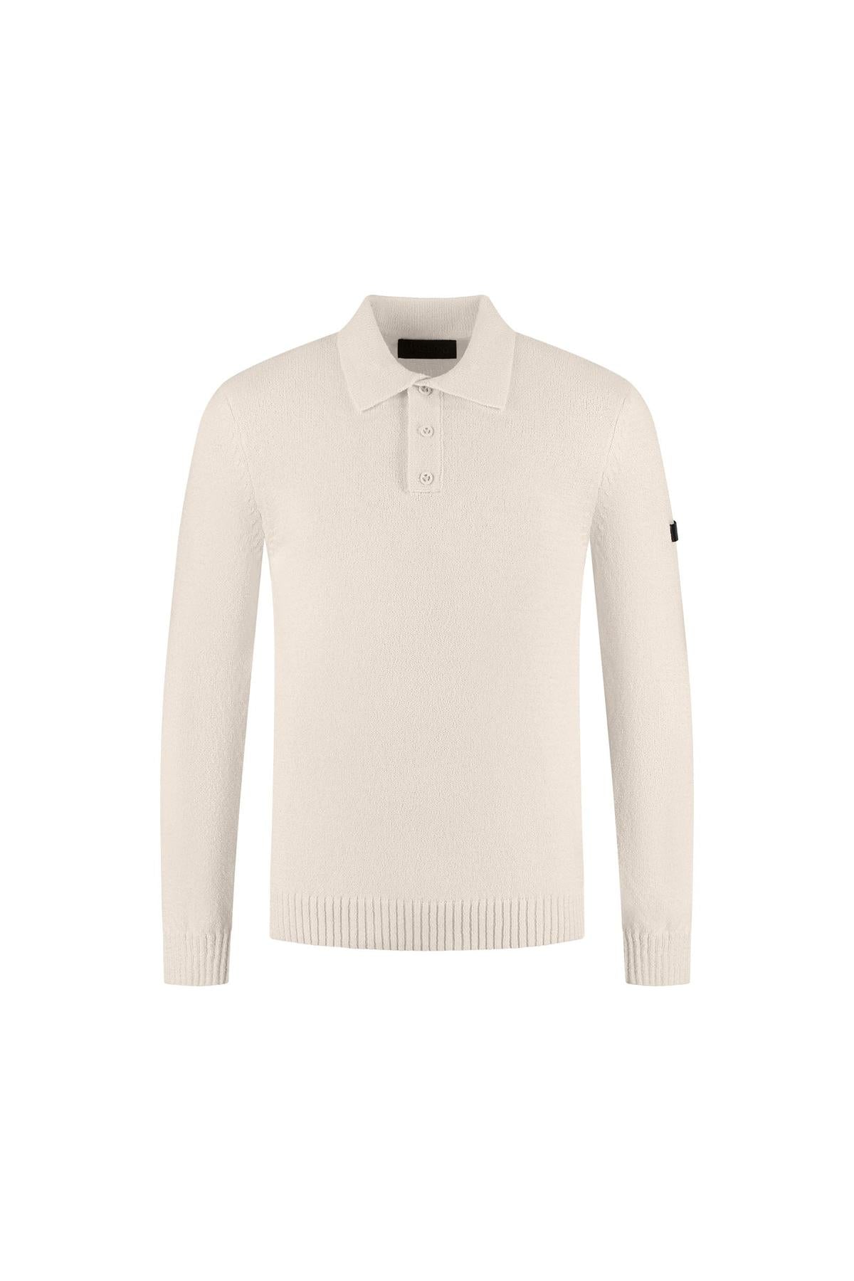 Knitted Bouclé Longsleeve Polo Off-White-Malelions Premium-Mansion Clothing
