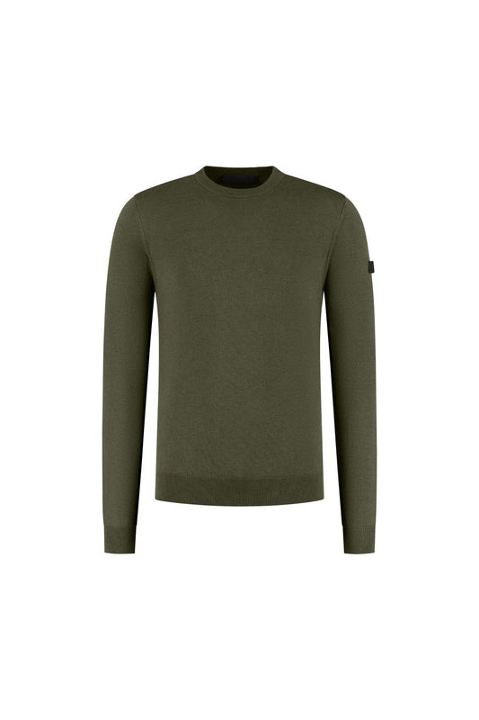 Knitted Crewneck Dark Olive-Malelions Premium-Mansion Clothing