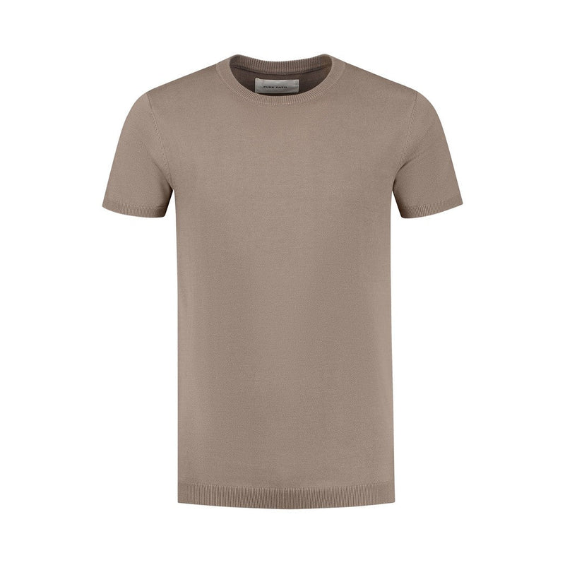 Knitwear T-shirt - Taupe-Pure Path-Mansion Clothing