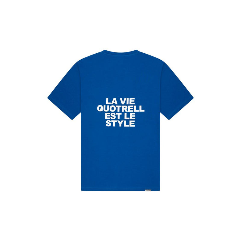 La Vie T-shirt Cobalt/White-Quotrell-Mansion Clothing