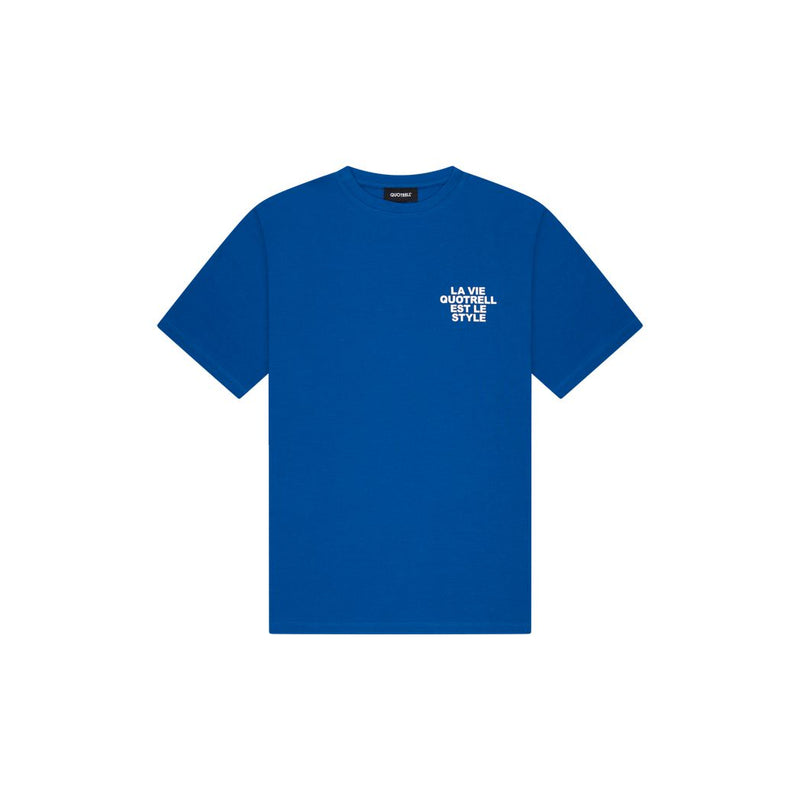 La Vie T-shirt Cobalt/White-Quotrell-Mansion Clothing