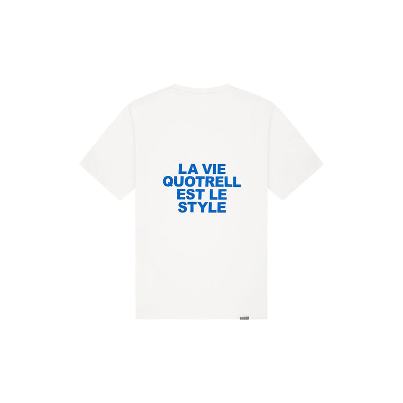La Vie T-shirt White/Cobalt-Quotrell-Mansion Clothing